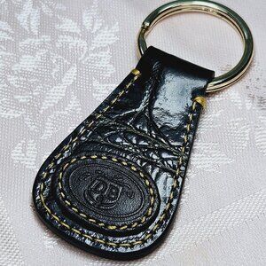 Dooney Bourke Key Holder Black Leather Gold Ring